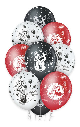 Balão Bexiga Premium Minnie 12 Pol. Disney. Produto Oficial!