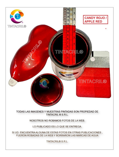 Imagen 3 de 9 de Pintura Candy Bicapa X 1 Lt. Rojo