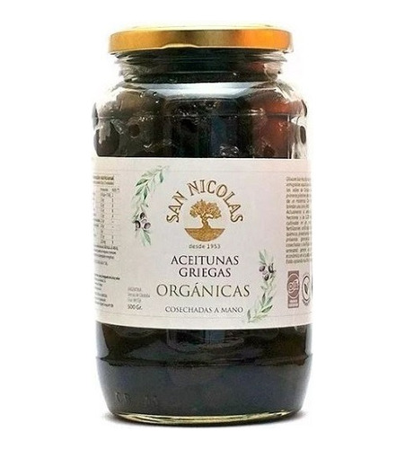 Aceitunas Griegas Orgánicas San Nicolás X 250 Grs 