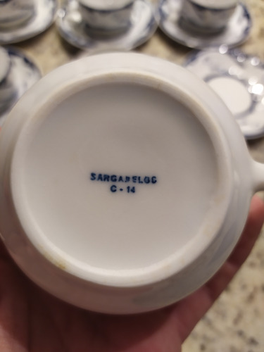 Juego De Tazas De Cafe O Castro Españolas Pintadas A Mano (Usado)