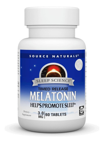 Source Naturals Melatonina 3mg 60 Tabletas Sabor Sin Sabor