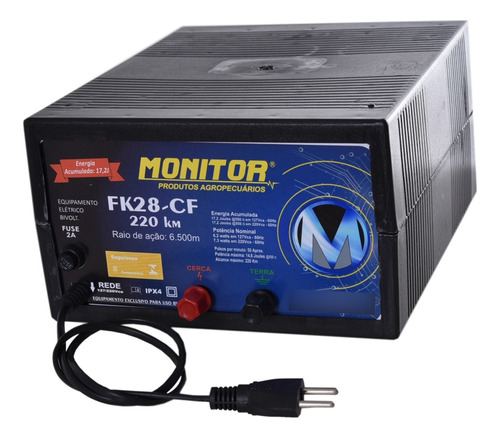Eletrificador De Cerca Rural 220 Km Fk28-cf Monitor
