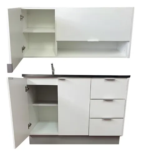 Combo 1,20mts Bajomesada + Alacena + Bacha Elle Table`s Ac