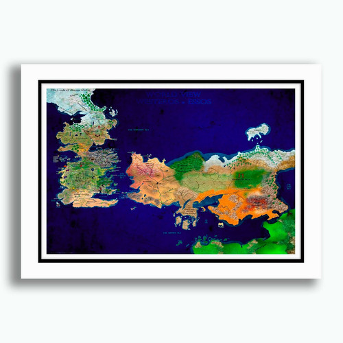 Quadro Game Of Thrones Paisagem Mapa Westeros Serie Decoraca