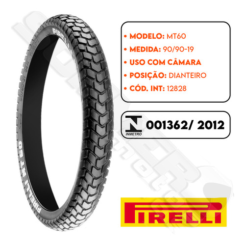 Par Pneu 90-90-19 + 110-90-17 Mt 60 Com Câmara Pirelli