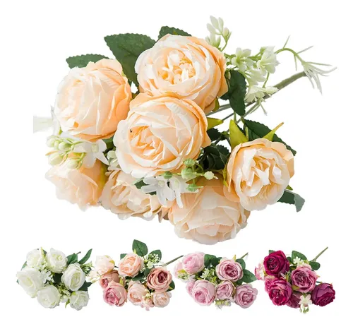 Buque de Peônia Artificial Qualidade Aaa com 7 Rosas — R$ 38,15 em Mercado Livre, 65% OFF