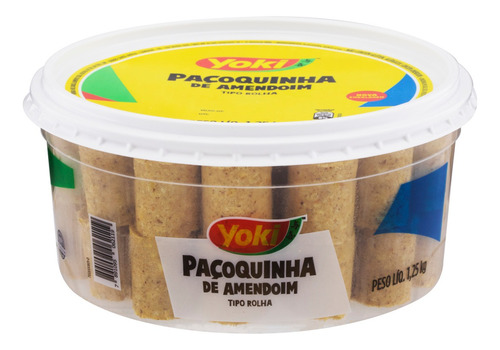 Paçoquinha de Amendoim Tipo Rolha 1,25kg com 56 Unidades Yoki