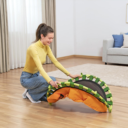 Trampolin Infantil Mini Brincolin Con Agarradera Wonder Jump Lona De Salto Negro Cobertor De Resortes Naranja