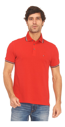 Polo Tommy Hilfiger 1985 Con Ribetes Retro Para Hombre 