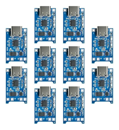 Modulo Carga Tipo C Bateria De Litio Tp4056 18650 10 Piezas