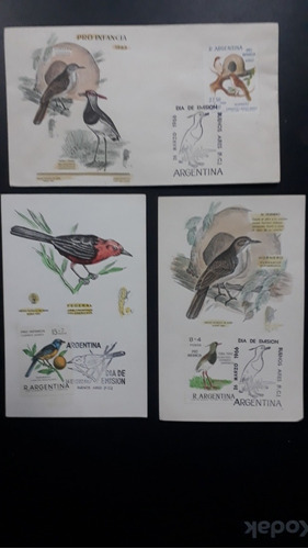 Filatelia Argentina- Día Emisión- Aves De Argentina 1966 X 3