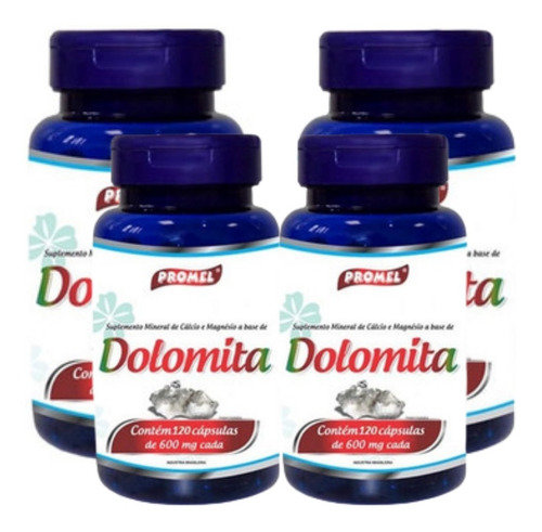Imagem 2 de 3 de 4 Frascos De Dolomita E Magnesio Com 120caps 600mg + Brinde