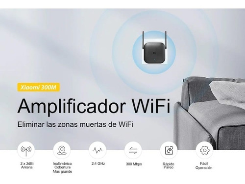 Imagen 3 de 8 de Extensor Repetidor Wifi Xiaomi Original 2 Antenas 300mbs