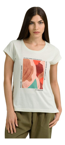 Remera Mujer Brooksfield Cuello Redondo Manga Corta Bm1033e