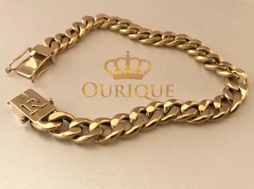 Pulseira Masculina Ouro 18k 750 Grumet Tradicional 15 G