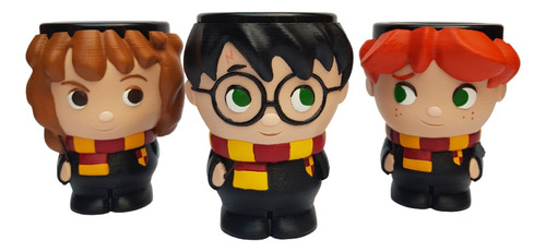 Set Matero Harry Potter, Ron Y Hermione + Lechuza Hedwig 3d