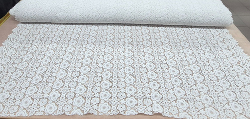 Tela Por Metro Guipiur Blanco 1.2m De Ancho Blanco