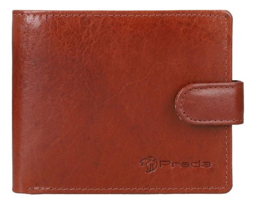 Cartera Prada Mx En Piel Bicolor Con Broche 760005 Color Cuero