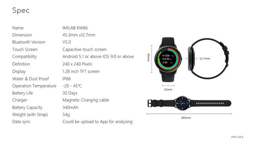 Imagen 4 de 8 de Smartwatch Imilab Kw66 Reloj Inteligente