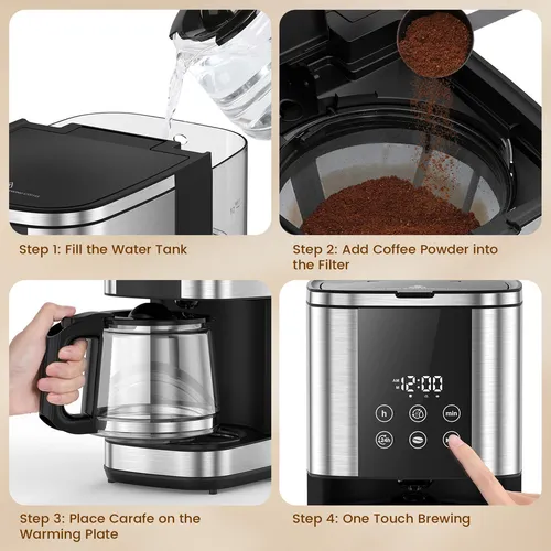 Cafetera De Goteo Programable 10 Tazas Pantalla Táctil