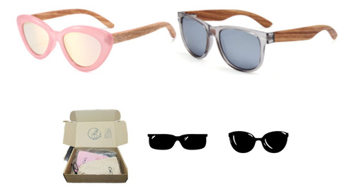 Lentes De Bambu Kitparejas Ubb009, 1hombre&1dama +2sorpresa!