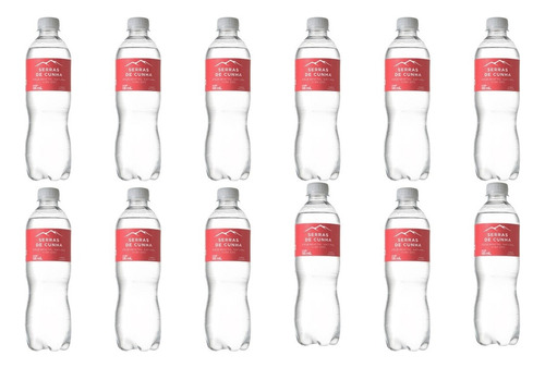 Kit 12 Agua Mineral 500ml Com Gas Serras De Cunha Agua Prata