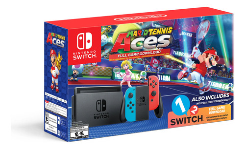 Nintendo Switch Edicion Mario Tennis Aces + Juego 1 Y 2