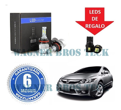 Kit Luces Led Cree 9006 Honda Civic 16.000 Lumenes No Xenon