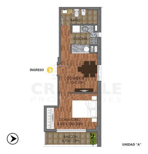 Departamento 1 Dormitorio En Venta - Rosario