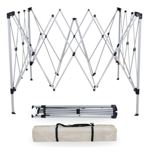 Tenda Articulada Sanfonada Bege 3x3m+ Trocador+ Pia Portatil