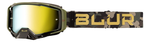 Blur B-40 Goggle Negro Camo Con Lente Radium Gold