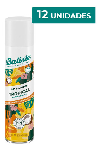 Champú Seco Batiste Tropical 200ml - 12 Unidades