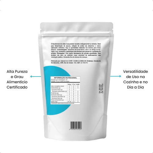 Bicarbonato De Sódio 1kg Industrial Alta Pureza Qualidade