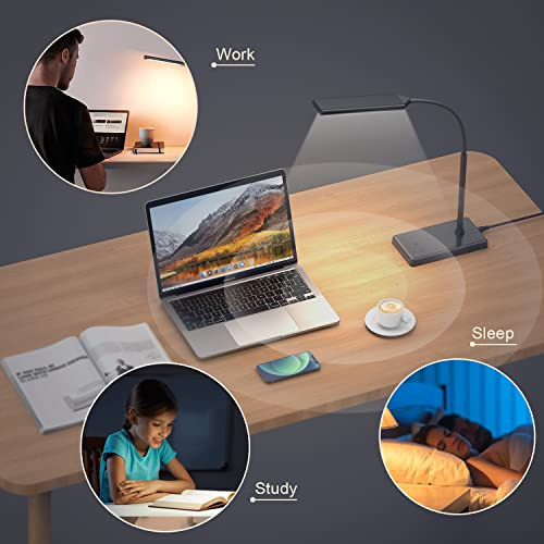 Lámpara Táctil De Escritorio Led Con Carga Inalámbrica Y Car