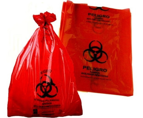 Bolsas Para Desechos Tóxicos De 30 Kg Rotulada Color Rojo