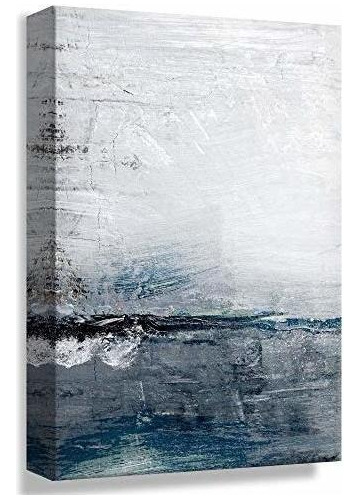 Nwt Canvas Wall Art Abstract Beautiful Soft Wave Sea Horizon