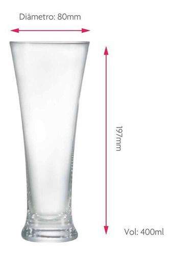 Imagem 6 de 6 de Jogo Copos Ritzenhoff Cerveja Pilsner Cristal 400ml 6 Pcs