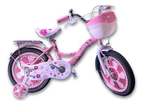 Bicicleta Bike Princess Meninas Aro 16 Unitoys 1048 Rosa