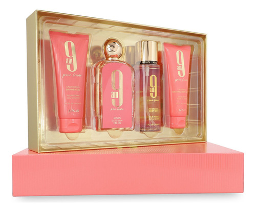 Afnan Set 9am Pour Femme 100ml Eau De Parfum 4pzs