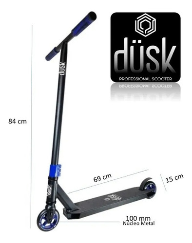 Monopatin Dusk Freestyle Profesional Stunt Trucos Y Saltos Negro Dusk