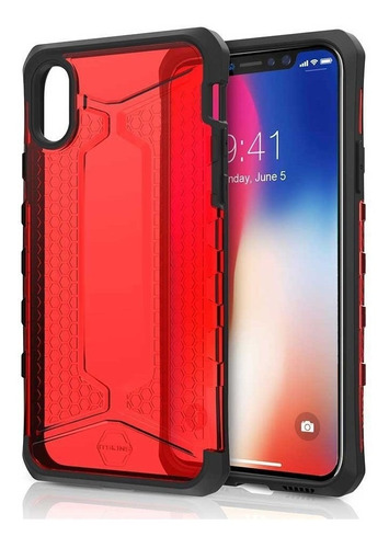 . Funda Itskins Octane Para iPhone X Y Xs Roja Translucida