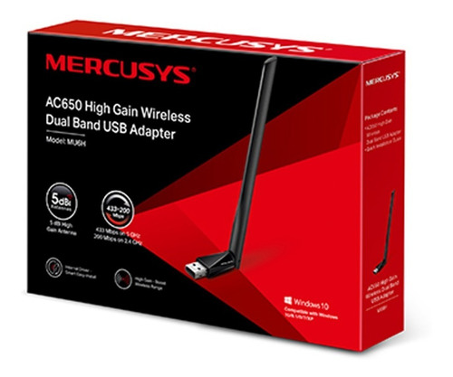 Adaptador Inalambrico Usb Rompe Muros 5dbi Ac650 Mercusys