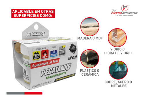 Pegamento Pegatanke Transparente Epoxica En Frio 32 Ml