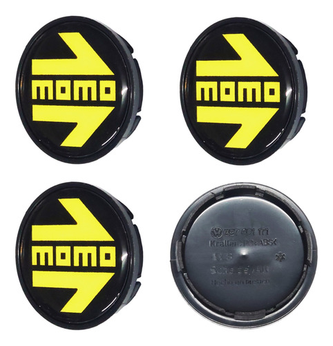 4 Centros Rin Vw Bora 2006-2010 Momo Negro Amarillo 65mm