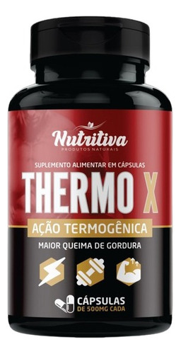Termogênico Thermo X 100 Cápsulas Nutritiva Sabor Sem Sabor