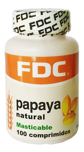 Papaya Enzyma 100 Cap. Masticables Sin Azucar. Agronewen.