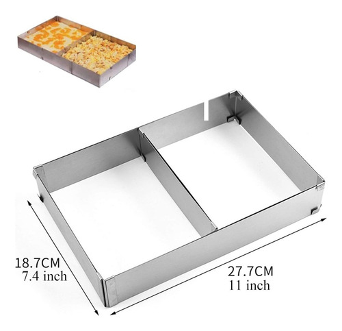 Molde De Acero Inoxidable Rectangular Para Horno Ajustable