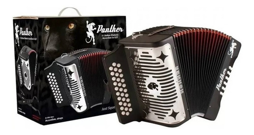 Hohner Panther A4840 Acordeón Diatónico Fa 31 Boton 12 Bajos Negro