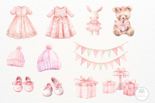 Imágenes Clipart Osos Ositas Baby Shower Rosa 86587964