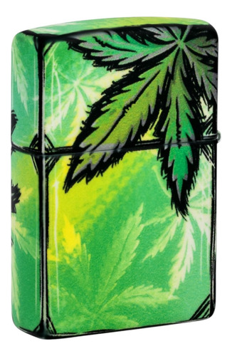 Encendedor Zippo Brilla En La Oscuridad Planta Fumador Verde Brilla En La Oscuridad